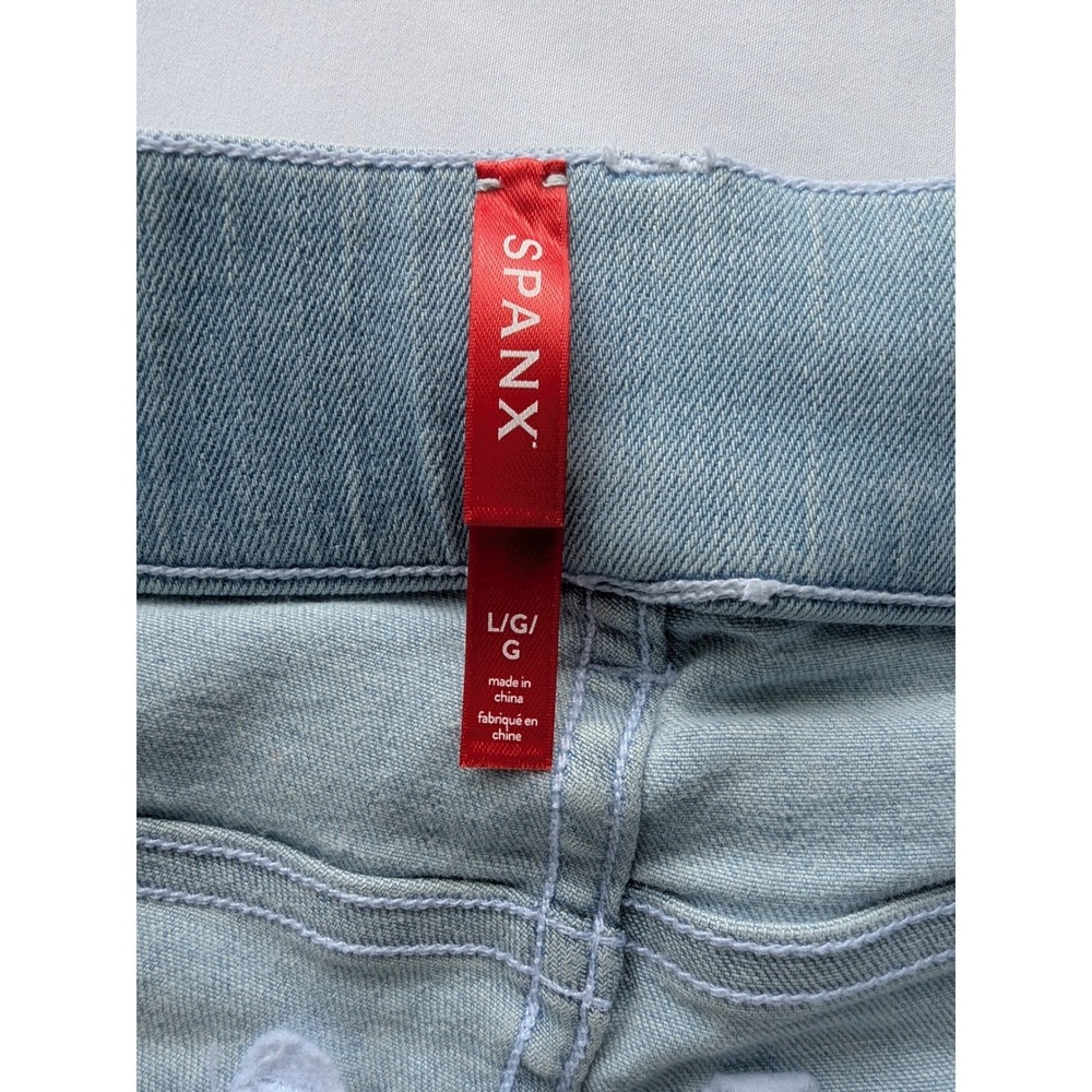 Spanx Flare Jeans Womens Large Light Retro Wash Pull On Shaping Denim New Tags - Picture 4 of 10